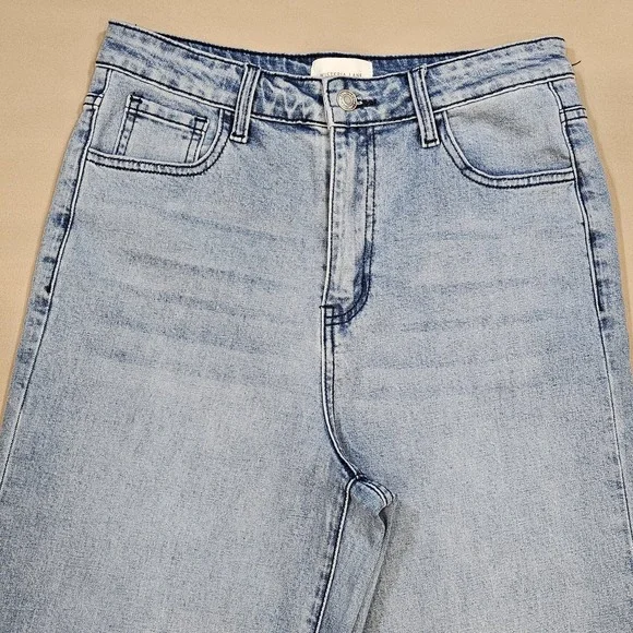 Wisteria Lane‎ Wide Leg Cuffed Womens Size Medium High-Rise Stretch Light Wash